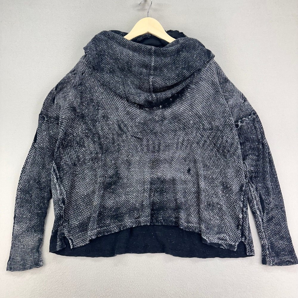 XCVI Sweater Womens M Black Sunwashed Oversized Cowlneck Lagenlook USA